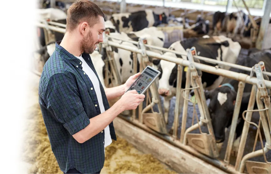 Fermier care utilizează UNIFORM-Agri în fermă