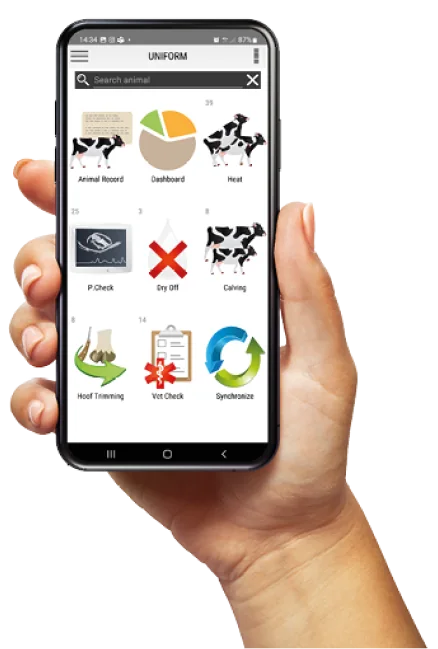 UNIFORM App afișată pe telefon
